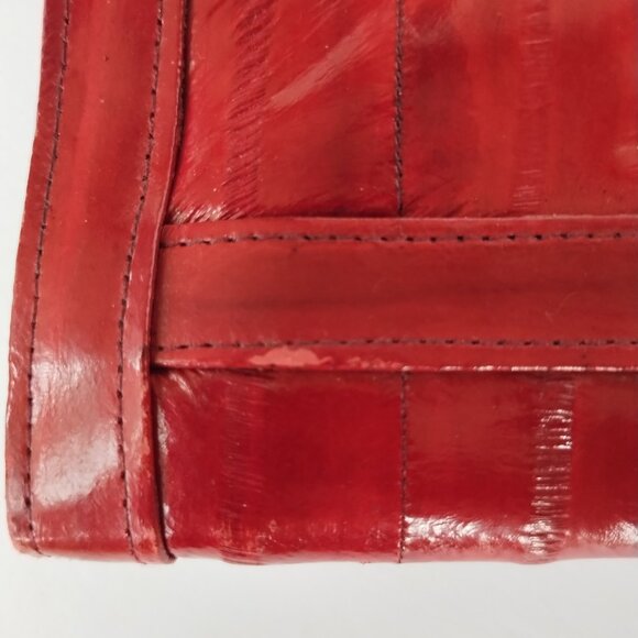 Vintage Genuine Eel Skin Crossbody Clutch Purse with Removable Strap - Picture 11 of 16